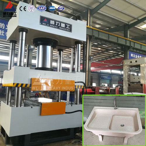 帶溫控630噸熱壓石英石水槽液壓機