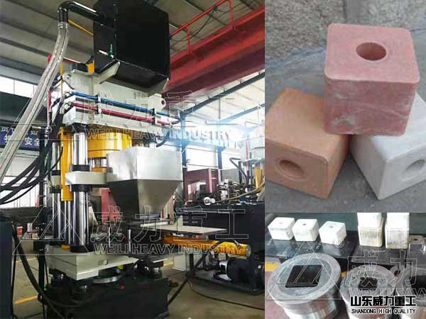 鹽磚液壓機送料細節